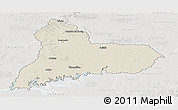 Shaded Relief Panoramic Map of TACUAREMBO, lighten, semi-desaturated