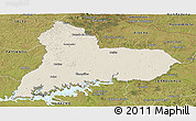 Shaded Relief Panoramic Map of TACUAREMBO, satellite outside