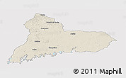 Shaded Relief Panoramic Map of TACUAREMBO, single color outside