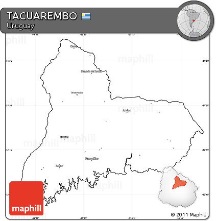 Blank Simple Map of TACUAREMBO, cropped outside