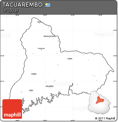 Blank Simple Map of TACUAREMBO, cropped outside