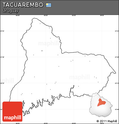 Blank Simple Map of TACUAREMBO, cropped outside, no labels