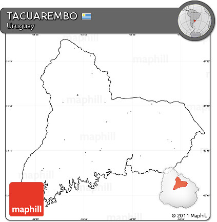 Blank Simple Map of TACUAREMBO, cropped outside, no labels