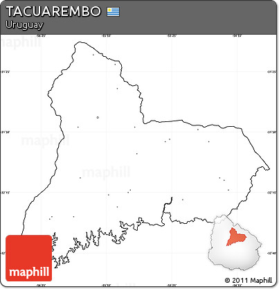 Blank Simple Map of TACUAREMBO, cropped outside, no labels