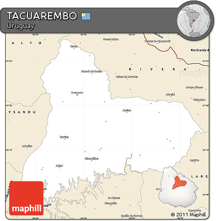 Classic Style Simple Map of TACUAREMBO
