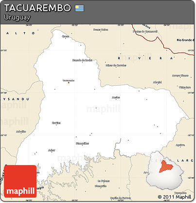 Classic Style Simple Map of TACUAREMBO