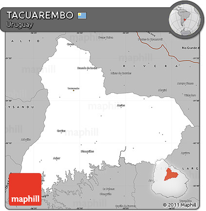 Gray Simple Map of TACUAREMBO