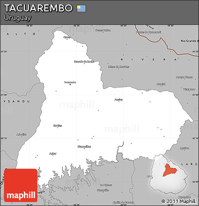 Gray Simple Map of TACUAREMBO