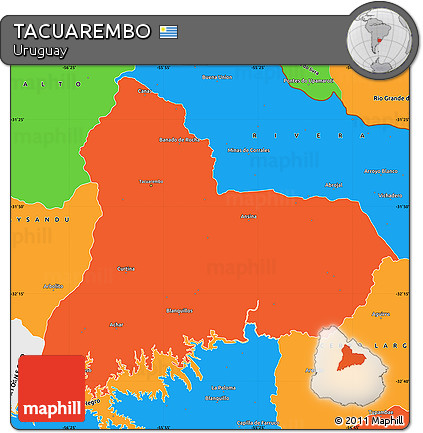 Political Simple Map of TACUAREMBO