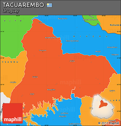 Political Simple Map of TACUAREMBO
