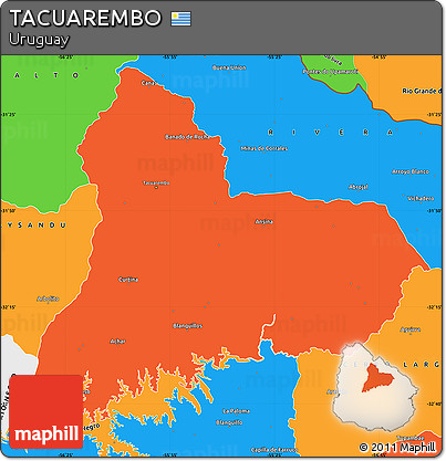 Political Simple Map of TACUAREMBO