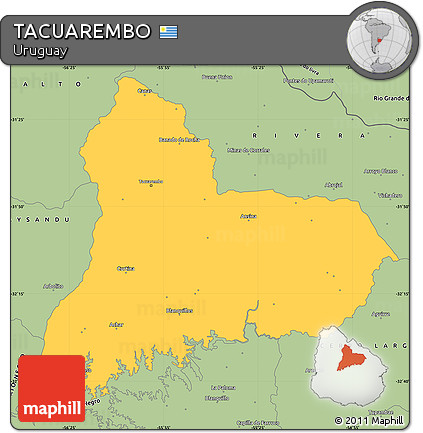 Savanna Style Simple Map of TACUAREMBO