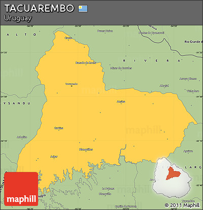 Savanna Style Simple Map of TACUAREMBO