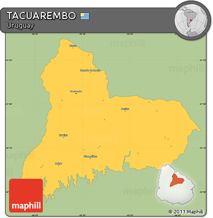 Savanna Style Simple Map of TACUAREMBO, single color outside