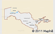 Classic Style 3D Map of Uzbekistan, single color outside