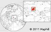 Blank Location Map of Aral Sea, within the entire country