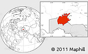 Blank Location Map of Aral Sea, highlighted country