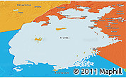 Political Panoramic Map of Aral Sea