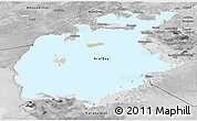 Satellite Panoramic Map of Aral Sea, desaturated