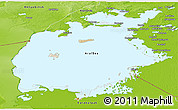 Satellite Panoramic Map of Aral Sea, physical outside