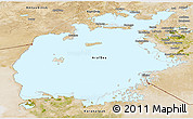 Satellite Panoramic Map of Aral Sea