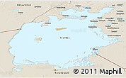 Satellite Panoramic Map of Aral Sea, shaded relief outside
