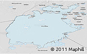 Silver Style Panoramic Map of Aral Sea