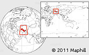 Blank Location Map of Uzbekistan, within the entire continent