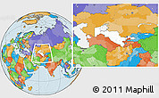 Blank Location Map of Uzbekistan, political outside