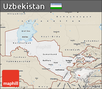 Classic Style Map of Uzbekistan