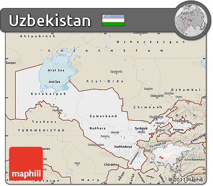 Classic Style Map of Uzbekistan