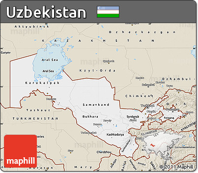 Classic Style Map of Uzbekistan