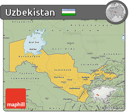 Savanna Style Map of Uzbekistan