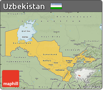 Savanna Style Map of Uzbekistan