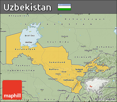 Savanna Style Map of Uzbekistan