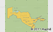 Savanna Style Map of Uzbekistan, single color outside