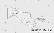 Silver Style Map of Uzbekistan, single color outside