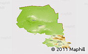 Physical 3D Map of Samarkand, cropped outside