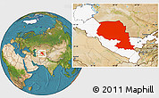 Satellite Location Map of Samarkand, highlighted country