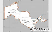 Gray Simple Map of Uzbekistan, cropped outside