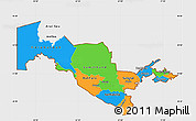 Political Simple Map of Uzbekistan, single color outside