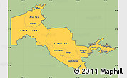 Savanna Style Simple Map of Uzbekistan, cropped outside