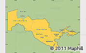 Savanna Style Simple Map of Uzbekistan, single color outside