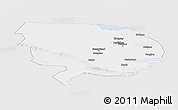 Silver Style Panoramic Map of Syrdarya, single color outside