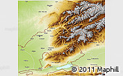 Physical 3D Map of Tashkent Oblast