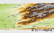 Physical Panoramic Map of Tashkent Oblast