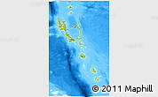 Physical 3D Map of Vanuatu, single color outside, bathymetry sea