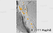 Political Shades 3D Map of Vanuatu, desaturated