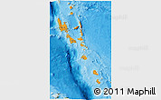 Political Shades 3D Map of Vanuatu, satellite outside, bathymetry sea