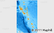 Political Shades 3D Map of Vanuatu, semi-desaturated, land only